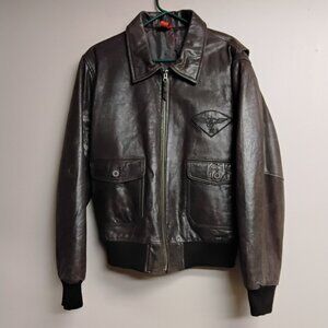 Jean Gabriel Men's Leather Bomber Jacket Size L # 622